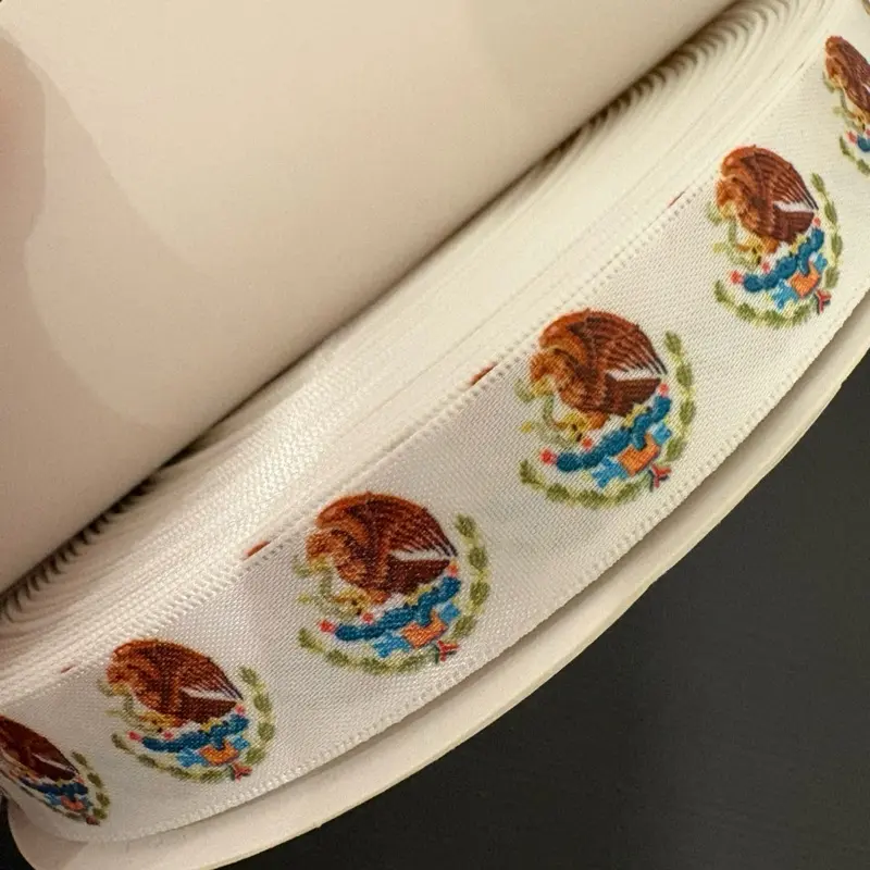 6/8" Mexican Eagle Satin Ribbon - 100-Yard Roll