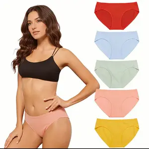 5-Pack Women’s Low-Rise Cotton Breathable Solid Briefs | Stretchy Comfort Triangle Underwear, Daily Essentials