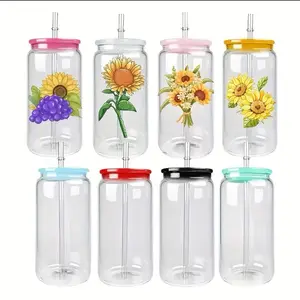 Blank bundle 16 oz color lid and straw included - mixed color lids 5 pack