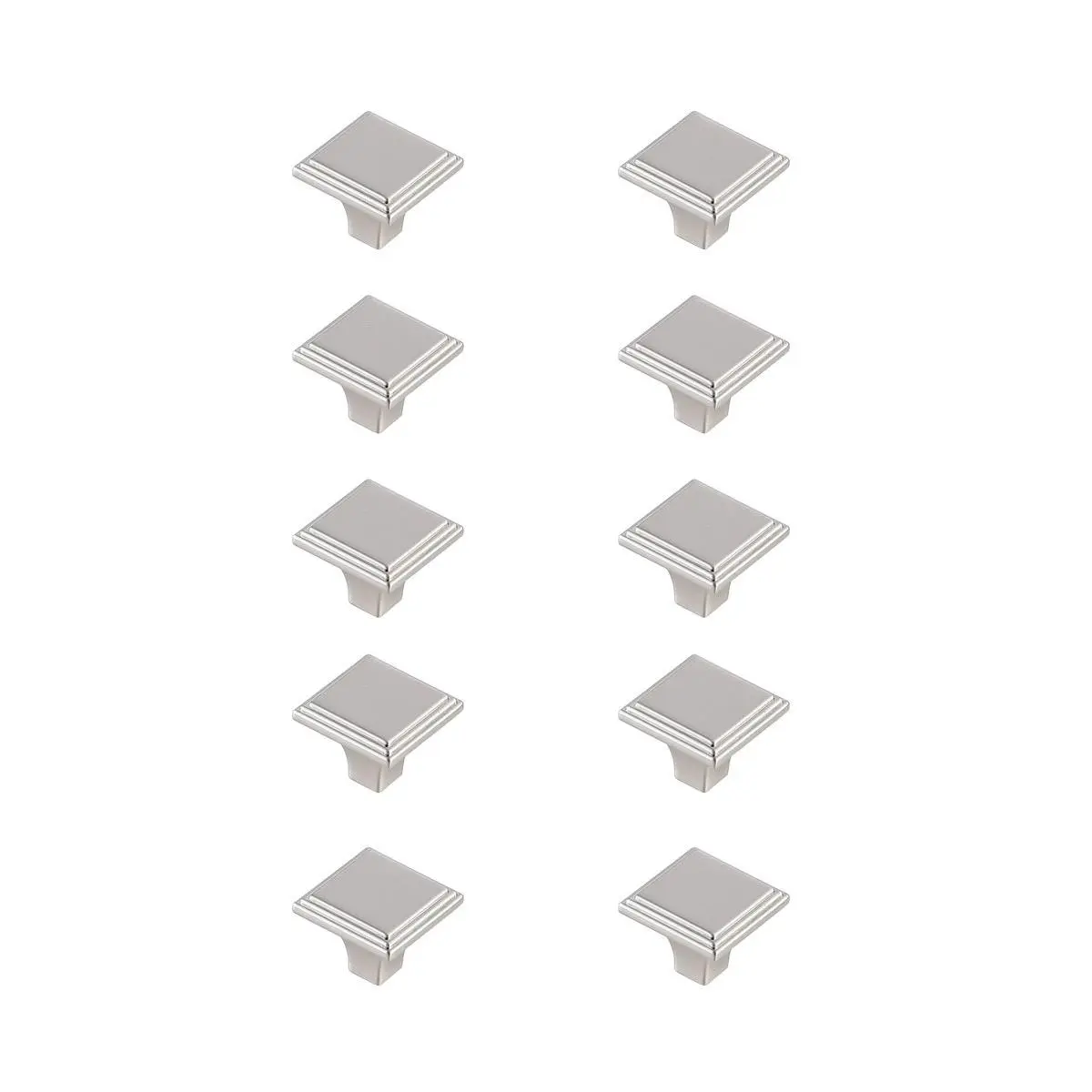 1 in. Wilow Multipack Square Knob, Brushed Nickel - Pack of 10