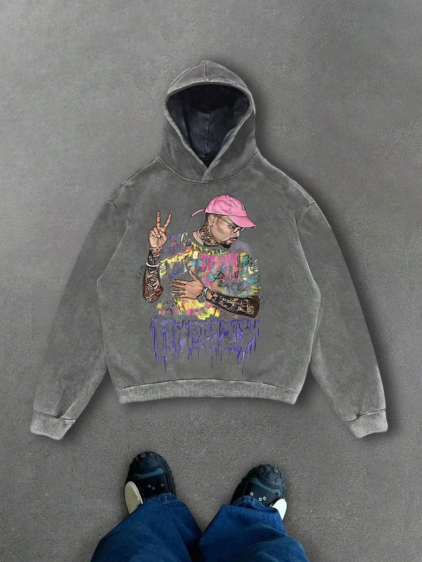 Men's Pure Cotton Long Sleeve Graphic Hoodie with Beier Boy Print, Casual Fitted Design, Comfortable Fashion, Ideal Gift for Him, Daily Wear Essential