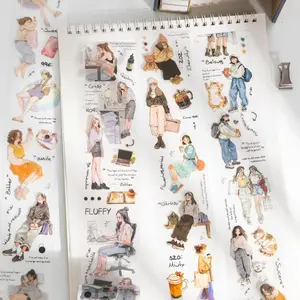 Office Theme Tape, PET Material, Diary Series Hand Account Decoration Stickers, 1 Roll/Bag, Perfect for Office Life, Creative Journaling, Adhesive Tape