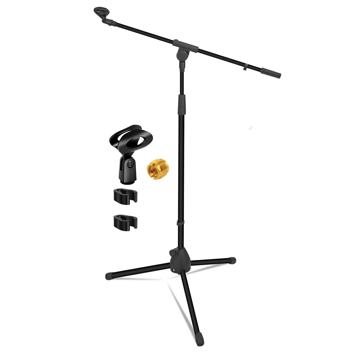 5 Core Metal Floor Microphone Stand, 72" Adjustable Tripod Stand with Telescoping Boom Arm