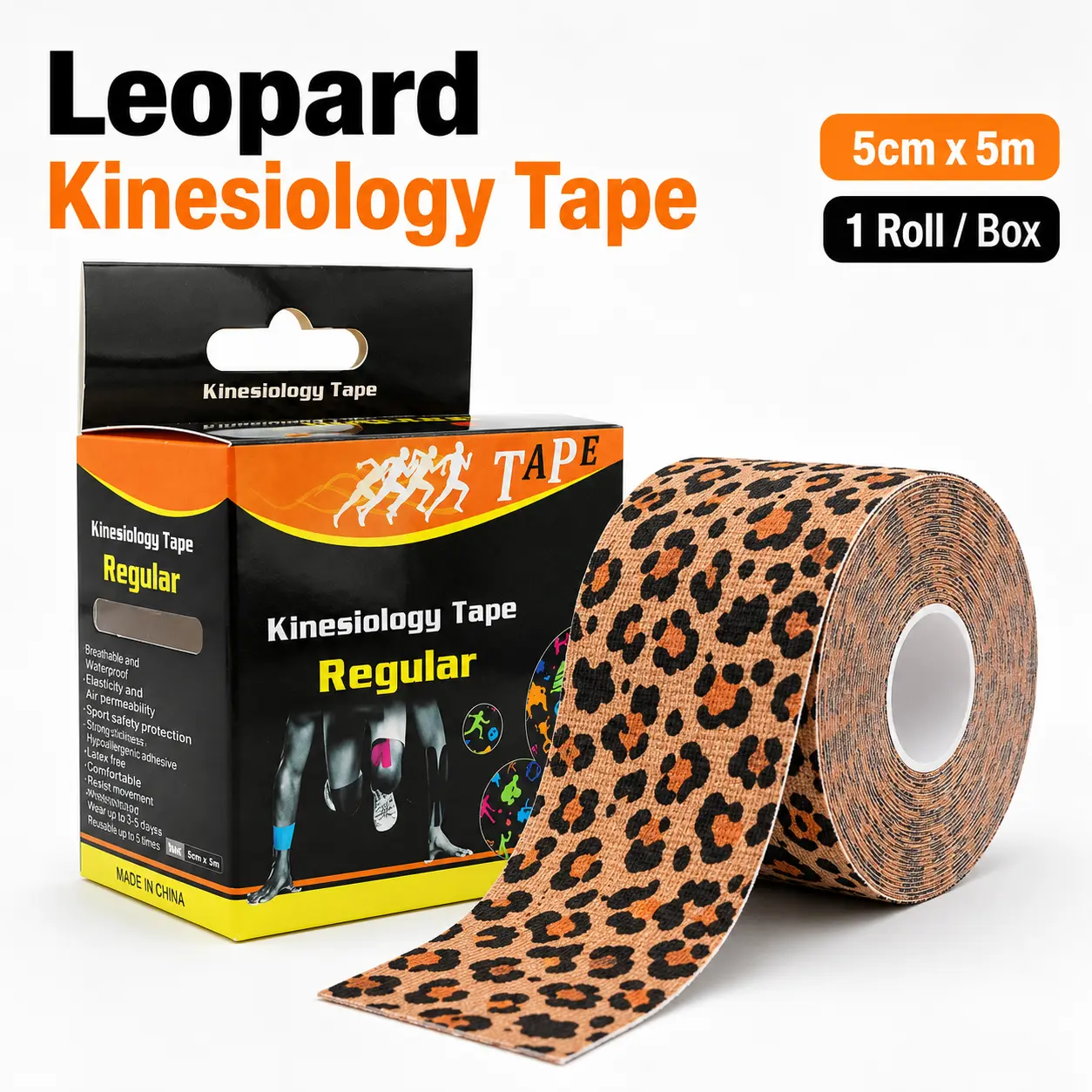 Kinesiology Tape Uncut Roll - Latex-Free Cotton Athletic Tape for Athlete Support, Waterproof & Elastic for Joint Pain Relief & Muscle Recovery, Strength Training, Knee Pain Relief, Adults, Sports, All Seasons, Unisex, Affordable Price, Flexible Wrap, Ank