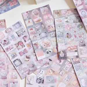 Cute Cut Film Sticker Book, Vintage Style Food Theme Stickers Album, 20 Sheets, Perfect for Scrapbooking, DIY Projects and DIY Sticker Paper