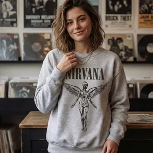 Nirvana Unisex Sweatshirt T-Shirt Hoodie, 90s Vintage Band Shirt, In Utero Crewneck Nirvana Tour Shirt, Gift for fans, Gift for Girl Friends, Gift for Birthday, Trending 2026
