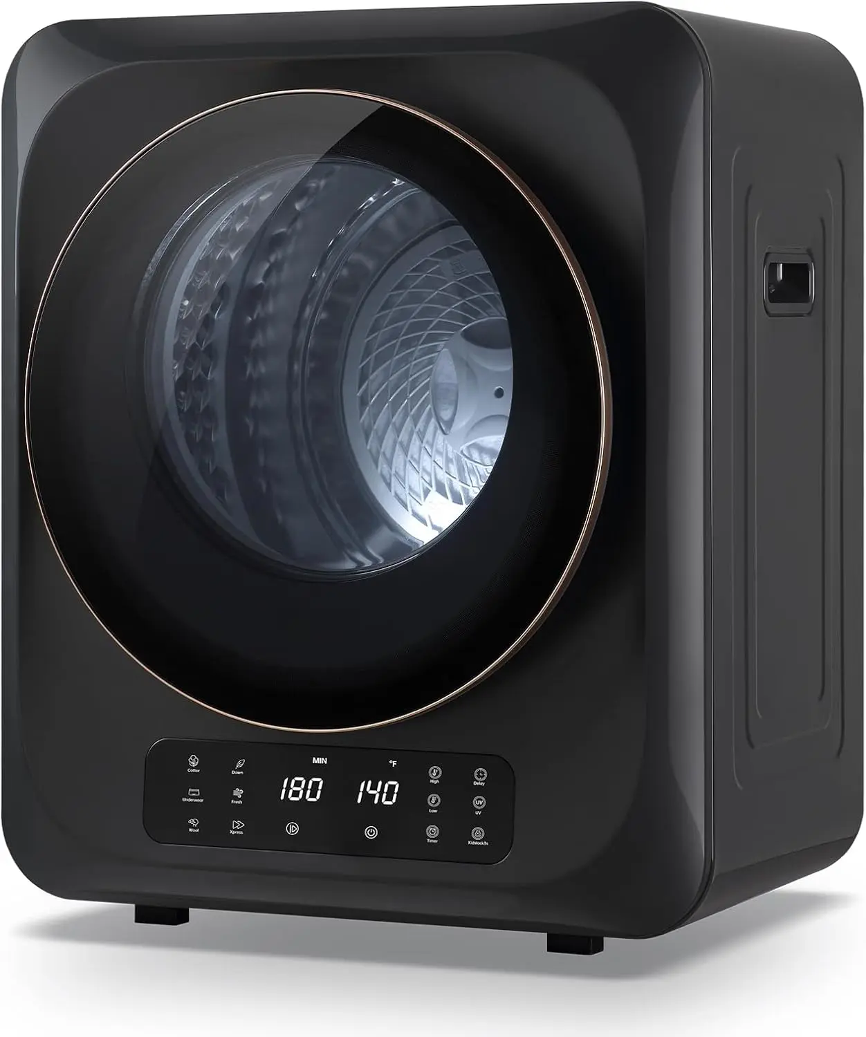 Portable Compact Dryer - 12lbs, Stainless Steel Tub, 6 Drying Modes, LED Control Panel, Household Large Appliance for Apartment, RV Laundry