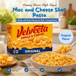 Shell Pasta and Creamy Cheese Style Sauce, Quick Mac and Cheese Meal, Easy Pantry Dinner Option
