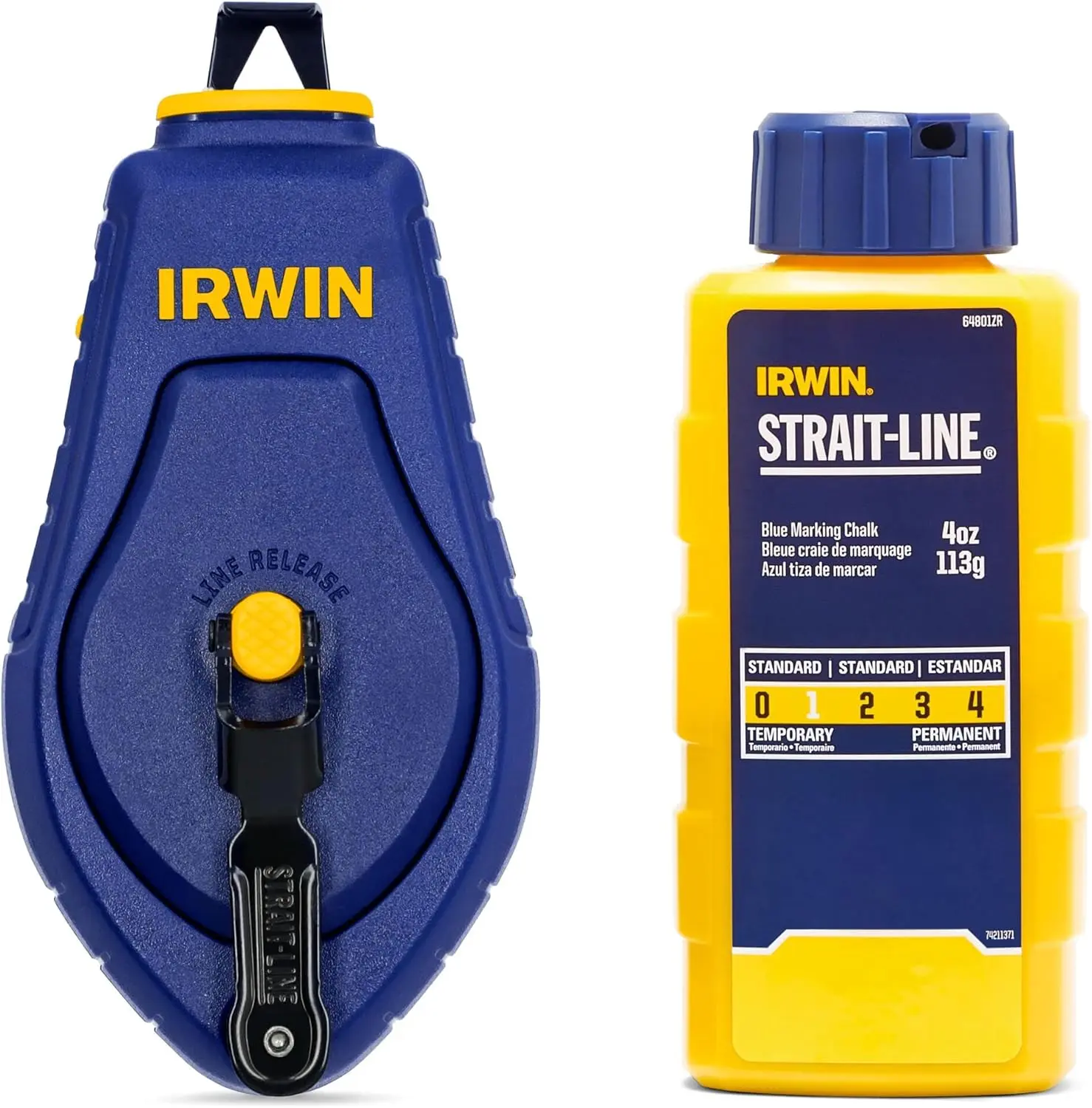 IRWIN Tools STRAIT-LINE Compact Portable Chalk Reel with Blue Chalk Line, 30 ft (IWHT48440BC) – Construction Hand Tool, Versatile Addition