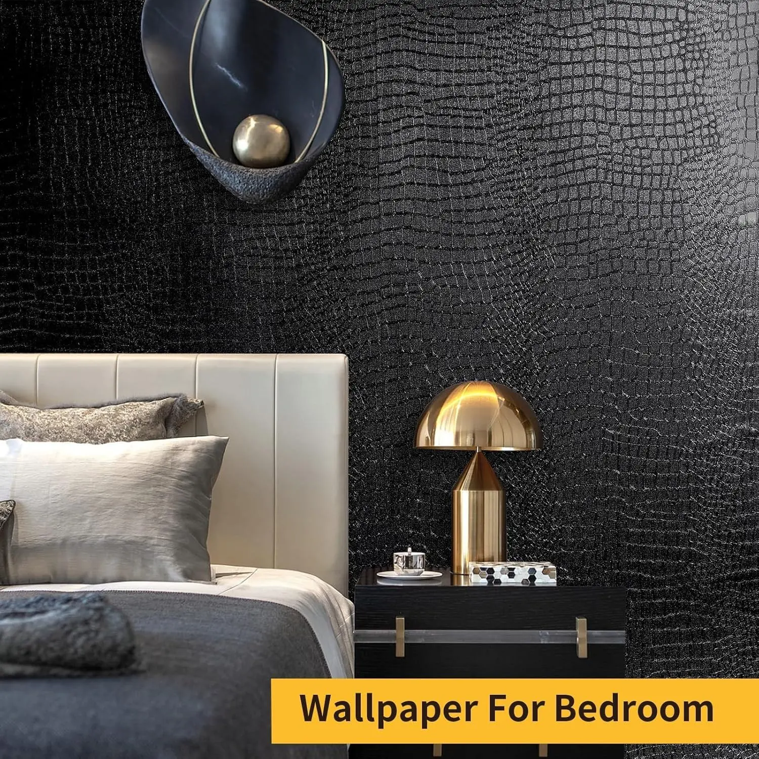 Crocodile Pattern Wallpaper, Waterproof Self-adhesive Peel N Stick Vinyl Wallpaper, Easy To Match with Home Decoration & Furniture Renovation, Bedroom Wallpaper