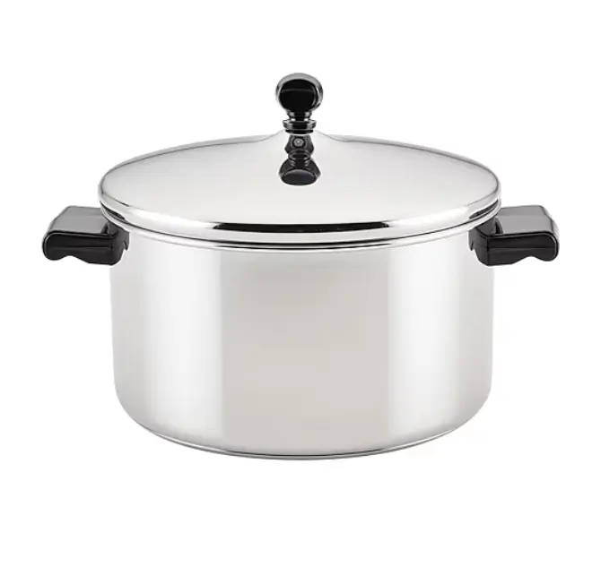 Farberware 6 Qt Stock Pot, Classic Series Stainless Steel Cookware, Large Cooking Pot, Soup Pot, Pasta Cooker, Home Cooking, Family Size Pot, Durable Stainless Steel, Kitchen Essentials, Easy Cleanup