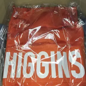 Tee Higgins Autographed Custom Orange Jersey with white lettering and black outline around his jersey number 5