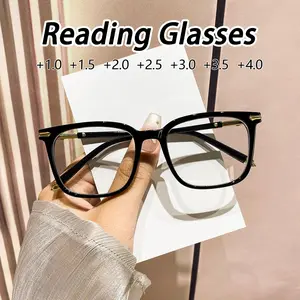 Women's Plastic Square Reading Glasses, Stylish Square Frames, Vintage Classic Style, Casual Fashion, Suitable for Daily Commute, Cafe, Library, Coffee Shop, Square Eyeglass Frame, Square Frame Eyeglasses