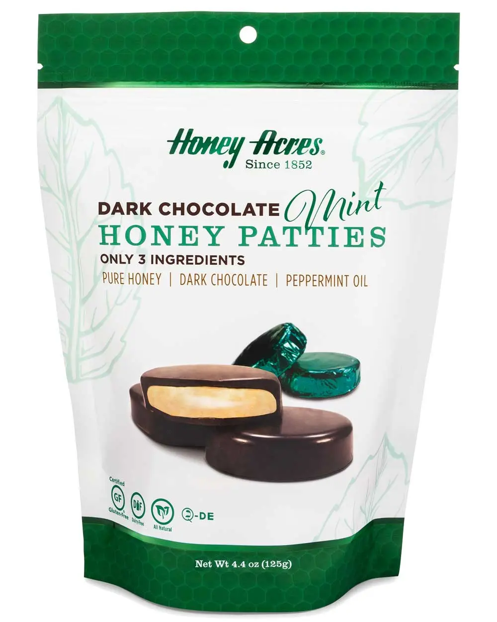 Honey Acres Inc. - Dark Chocolate MINT Honey Patties 4.4oz Bag