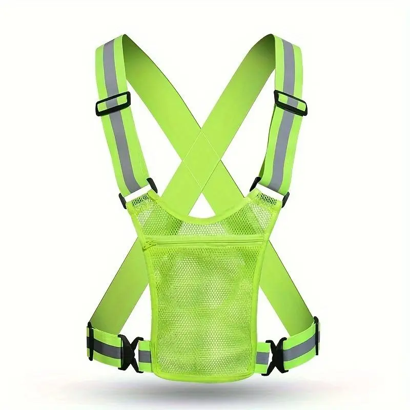 Adjustable Reflective Vest, 1 Count Outdoor Reflective Vest with Storage Bag, Cycling Reflective Vest for Night Outdoor Cycling & Running