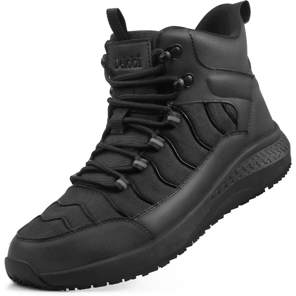 Men's Closed Waterproof Worker Boots - Oxford Fabric Upper, Slip-Resistant, Ankle Support, Soft Cushioned Rubber Sole, Abrasion-Resistant Outsole, Well-Designed Pattern, Durable and Strong, for Outdoor Hiking, Casual Use, All Seasons, Shoe, Wet Floor Grip