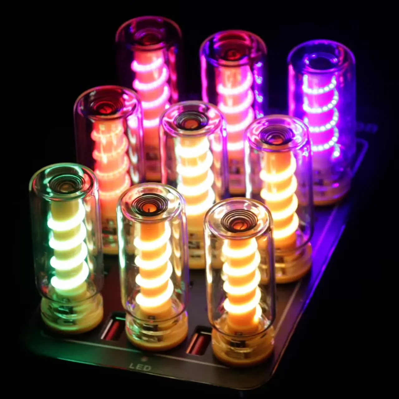 2025 New Upgrade Transparent Spiral Multi-Functional Touch LED Color Changing Nightlight - USB-Powered Car & Room Decor Lighting, Suitable for DIY Projects, Gifts, Home Decor Items
