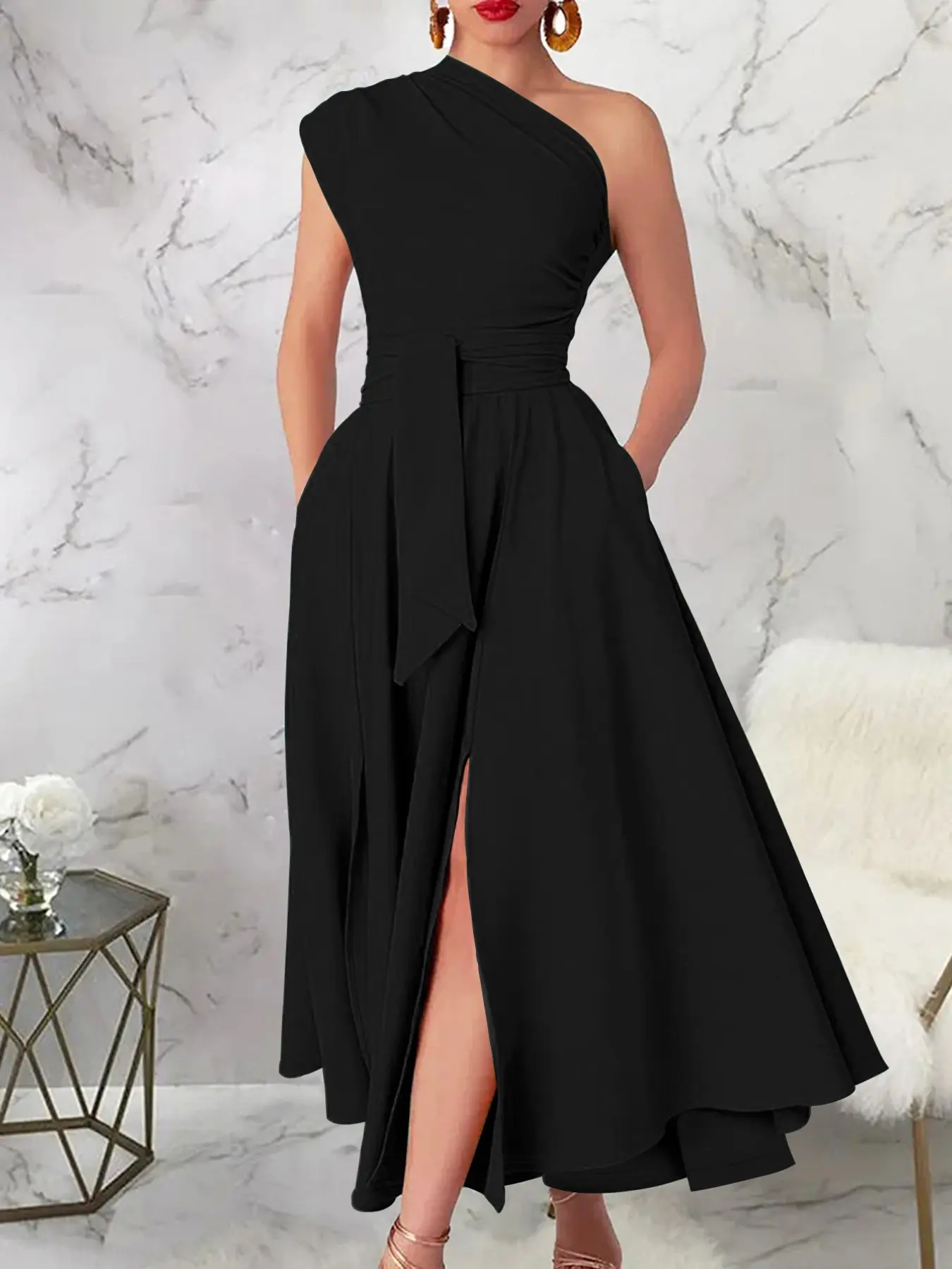 slim fit dress slacks Lily Dress in Black – Bespoke Southerly