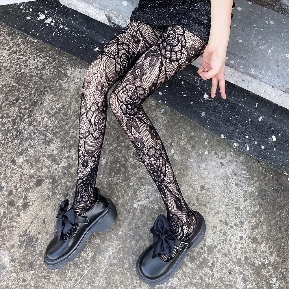 Fishnet Stockings for Women Summer JK Lolita Stacked Socks Thin Sexy Slim Fit Beautiful Legs Base Pantyhose Fishnet Stockings Black Silk