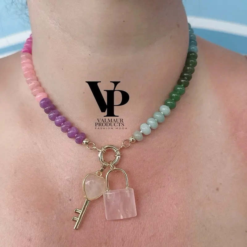 Valmaur Products natural stone jade chain for woman