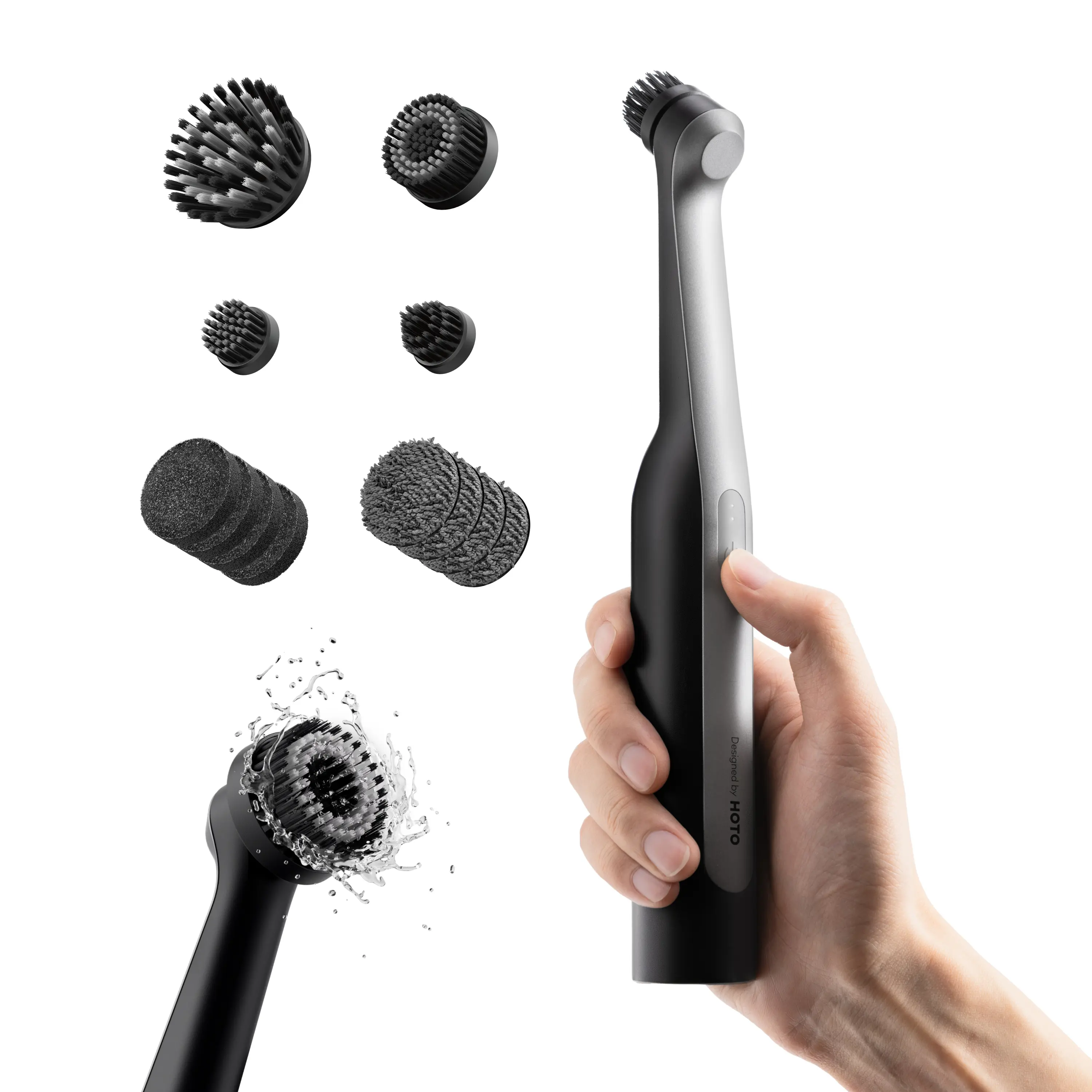 Cordless Handheld Electric Spin Scrubber - Silent Home Cleaning Tool, Wireless, 12 Cleaning Brushes, IPX7 Waterproof, Adjustable Powerful Tools and Gadgets for Grout, Tiles