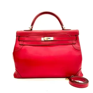 Pre-owned HERMÈS Kelly 35 Star Stamp Ruby Red Lace Limited Edition Epsom Leather P Stamp 1998 35cm With Strap N 23503134