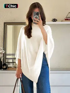 Women's Plain Loose Elegant Fashion Knit Shawl, Fall & Winter Mid-Weight Knit Wrap, Stylish Versatile Accessory for Ladies, Trendy Solid Shawl