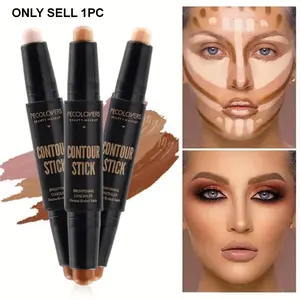 1-Piece Double-Headed Concealer Stick, Covers Facial Blemishes and Spots, for Face Contouring, Smooth Blur Contour, Waterproof and Sweat-Proof Makeup Concealer, Cover Cream Stick