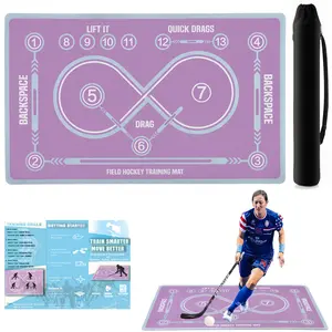 Machine Washable Hockey Training Mat – 59 x 35 Inch Stickhandling Practice Surface for Beginners – Indoor Visual Hockey Skills Trainer for Youth – Anti-Slip Rubber Base – Gentle Cycle Only