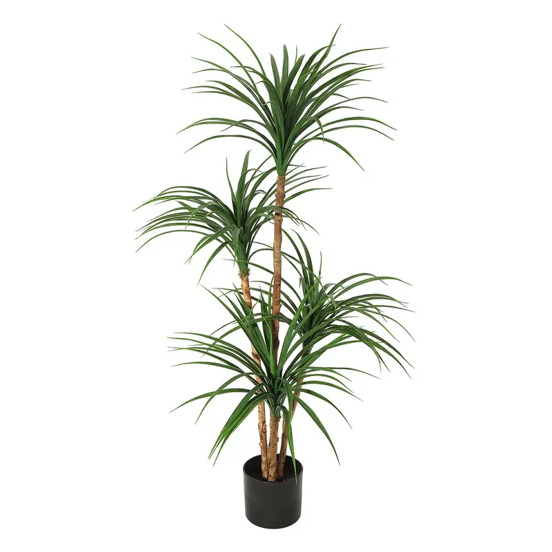 Sturdy Dracaena Artificial Potted Plant - Dracaena Type, Lifelike Look, Durable Structure, Decorative Fruit, Multi-Size 4ft-5ft-6ft - Low-Care Indoor Home & Office Botanical Accent Tree Decor