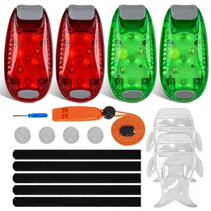 Nilight LED Safety Light 4PCS Red Green Marine Navigation Bike Tail Lights Three Modes Waterproof Reflective Gear Clip On Flash Strobe Indicator Lamp for Night Boating Fishing Cycling Jogging Outdoor Sports Equipment