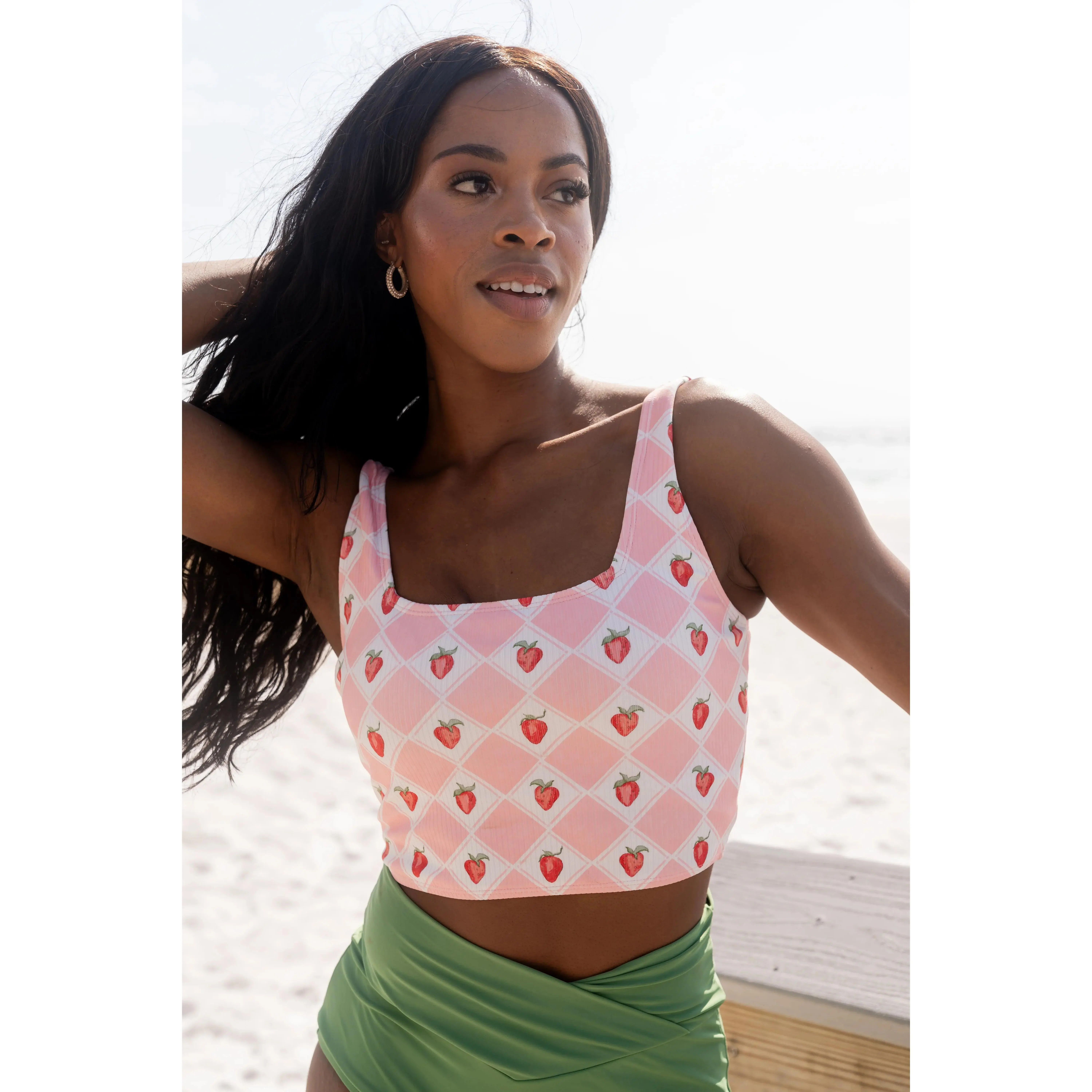 Coast Top | Strawberry Check - Top Only Coast Top | Strawberry Check - Top Only
