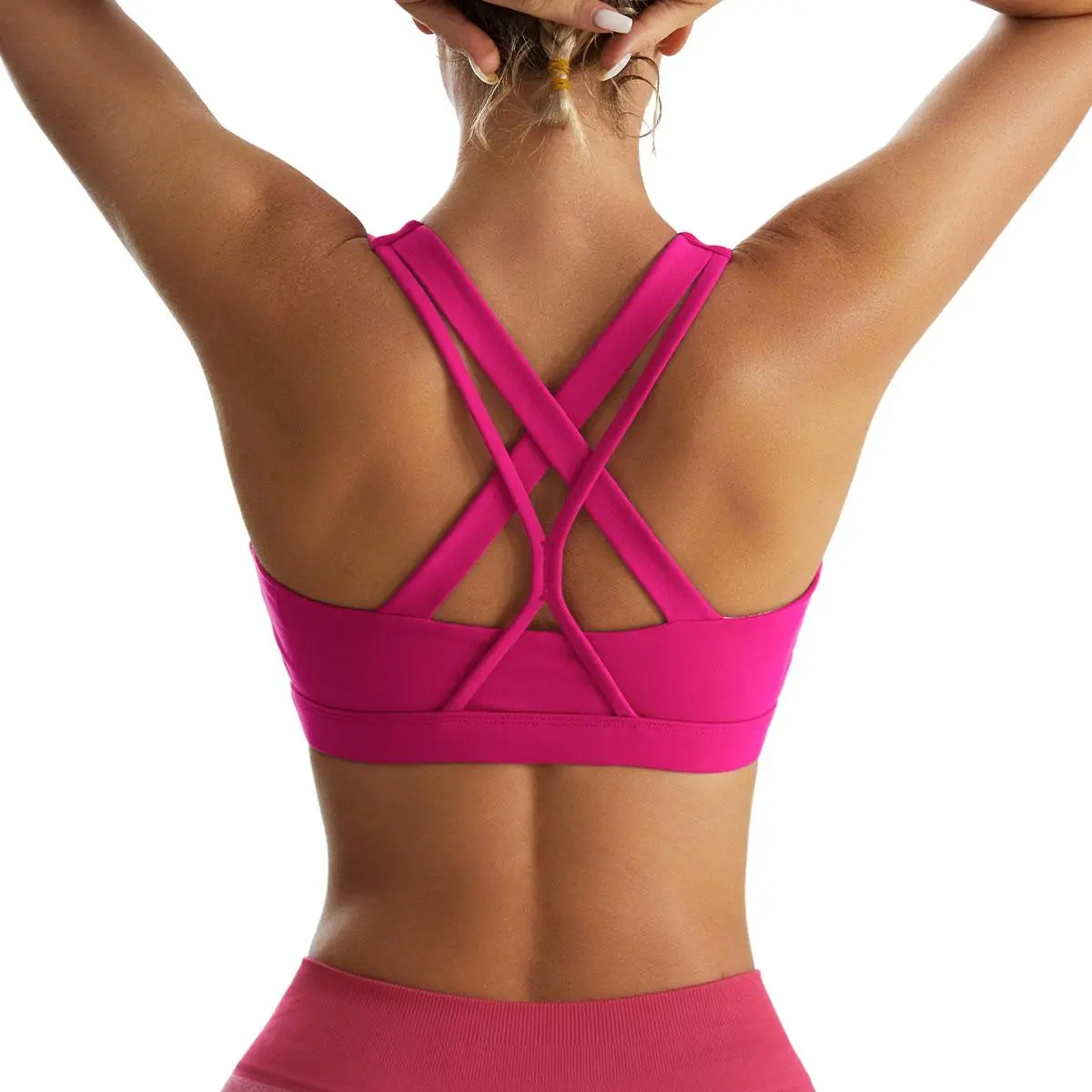 RUNNING GIRL Women's Strappy Padded Criss-Cross Back Yoga Bra, Medium-High Support Workout Top for Running & Fitness, Strappy Sports Bras, Sports Bra For Women,travel essentials,camping essentials#sohochic