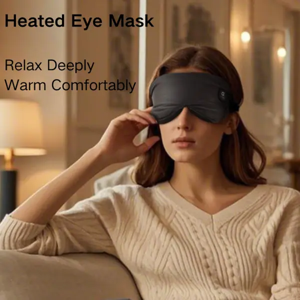 arboleaf Eye Massager with Heat, Cordless Rechargeable Warm Eye Compress, Temperature Control, Light Blocking, Washable Cover & Travel