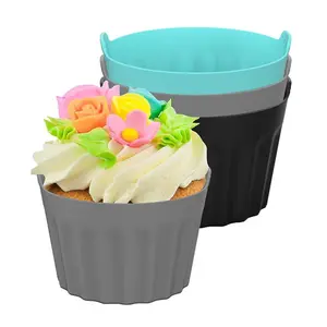 3pcs Fryer Egg Mold Silicone Small Egg Tray, Non-Stick Microwave Air Fryer Pan, Dishwasher Washable Kitchen Tools Baking Accessories, Silicone Muffin Tray