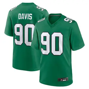 Jordan Davis #90 Kelly Green Football Jersey for Men Philadelphia Inspired Game Day Fan Shirt Breathable Athletic Sports Apparel Adult Sizes