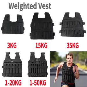 Weighted Vest 3/15/35kg Weight Training Suit Empty Bag Fitness Running Vest Adjustable Weight Jacket Workout Equipment for Workout Jogging  gym tools