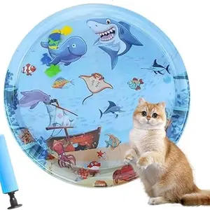 Cat Dog Inflatable Water Bed Toy, Pet Summer Cooling Essential, Eco-Friendly PVC Thickened Large 100cm Mats, Suitable for Most Cats and Dogs