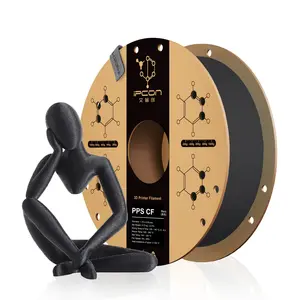 iPCON PPS CF 3D Printing Filament, 750g Carbon Fiber Strengthened PPS Filament, Optimized Interlay Bonding & Automatic Filament Refill PPS-CF, Water & Chemical Resistant,  Flame Retardant,  High Rigidity & Heat Resistant PPS CF for Industrial Components