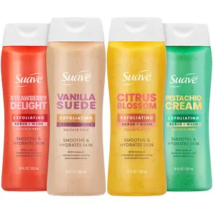 Suave Exfoliating Body Wash Variety 4-Pack, 18 Fl Oz Each Bottle, Beauty & Personal Care Bath & Shower Product