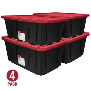 Hyper Tough 27 Gallon Large Plastic Storage Bin with Snap-On Lid - Durable, Versatile Container for Organizing Home, Garage, and Outdoor Spaces - Ideal for Storage Solutions and Easy Access to Your Essentials