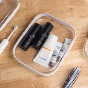 Hard Transparent Zipper Storage Box, Professional Portable Plastic Clear Pen Case, Toy Organizer, Travel Toiletry Bag, Makeup Pouch, Pencil Bag (Set of 3)