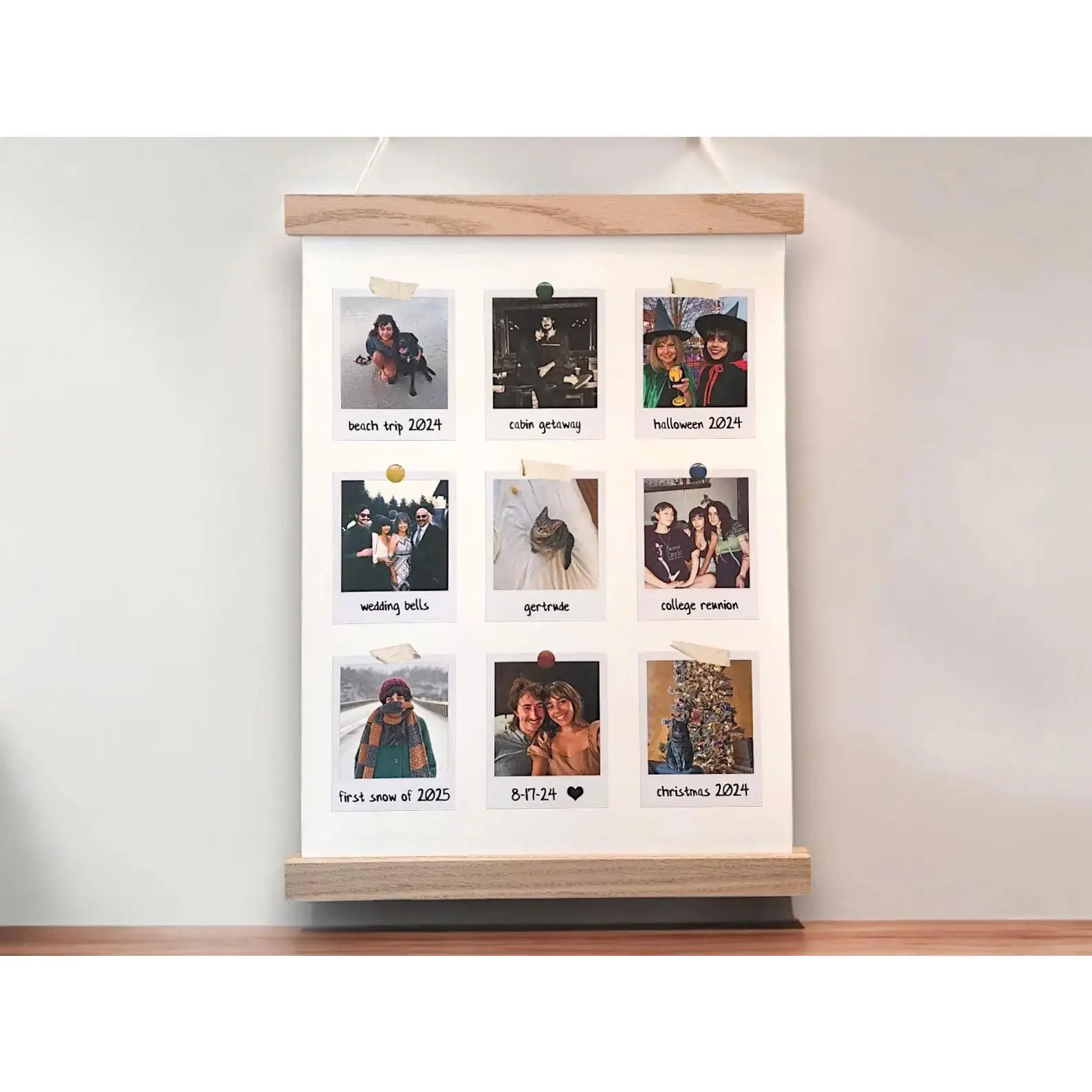 Custom Collage  Polaroid Photos with Personalized Text – Unique Gift, Customizable Photo Wall Art, Memory Keepsake, Gift for Her