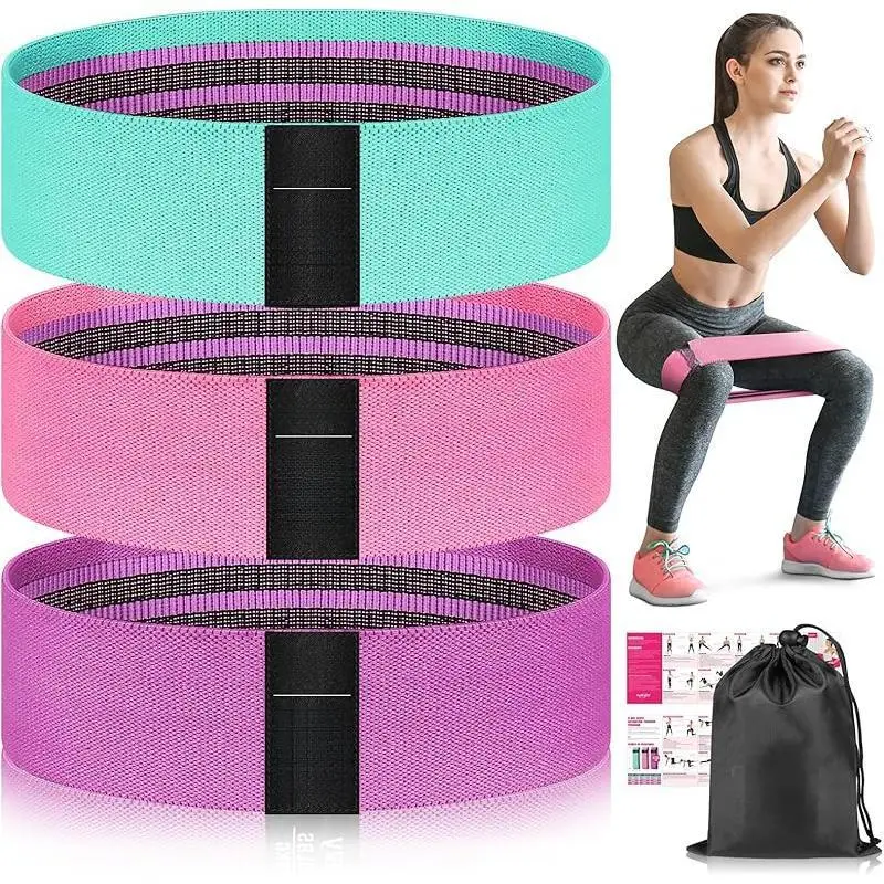 Women's 3-Piece Light Glute-Lifting Resistance Band Set - For Resistance Band Workout, Lower Body Workout, Glute Growth, Leg Day Fit, Pilates, Yoga Starter Kit, Squat, Strength Training Gym Use