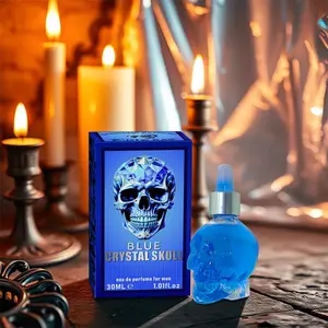 Men's Gothic Skull Crystal Design Fragrance Oil, Long Lasting Perfume Oil for Birthday Gifts, Fashion Fragrance for Party, Daily Life