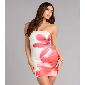 Bold Plans Tropical Floral Mini Tube Dress