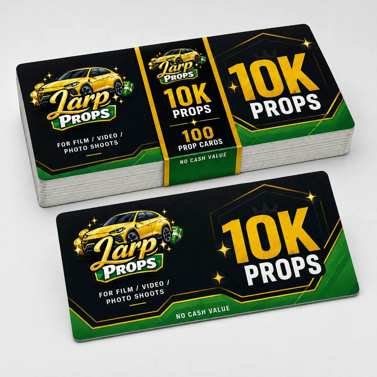 Fictional 10K Prop Cards, 100-Pack LARP Props for Film, Photography, and Film Use