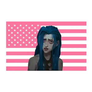 Arcane Tapestry Anime Wall Hanging Pink American Flags Only Sewing Decoration Aesthetic Cute Gift Flags