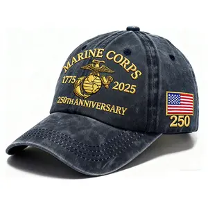 Cheng Man Men's Marine Corps 250th Anniversary Commemorative Baseball , 250th Anniversary Tribute Washed Retro Marine Corps Veteran 4-pack men modern cap