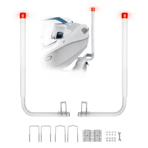VEVOR Boat Trailer Guide, 40″ with LED Light Trailer Guide Poles, 2PCS High-Hardness Steel Trailer Guide-Ons, Trailer Guides with PVC Pipes, for Ski Boat, Fishing Boat or Sailboat Trailer